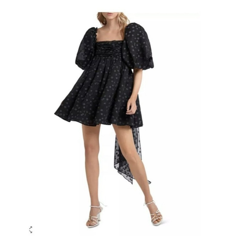 AJE Elegant Black Puff Sleeve Dress Size 14